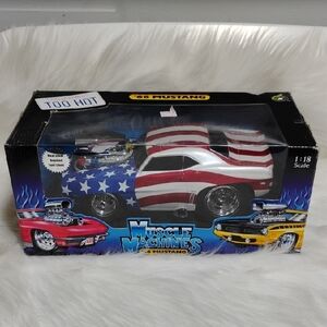 1966 Muscle Machines Mustang Die Cast Collectible Car American Flag Design